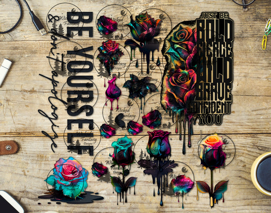 UVDTF Just Be Bold Roses 12x12" Element Sheet