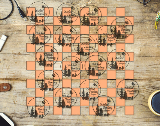 UVDTF Peach Checkered 20oz 30oz 10"x10"