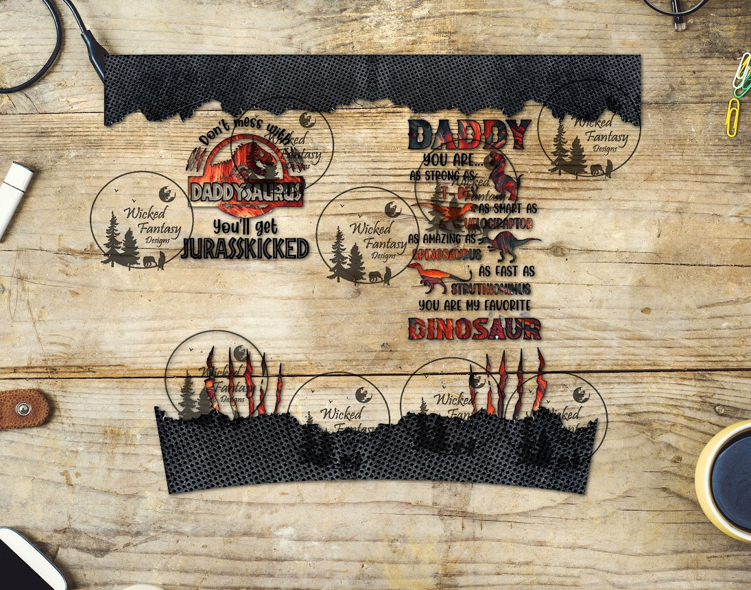 UVDTF Don't Mess with Daddy-Saurus 16oz 40oz Tumbler Wrap