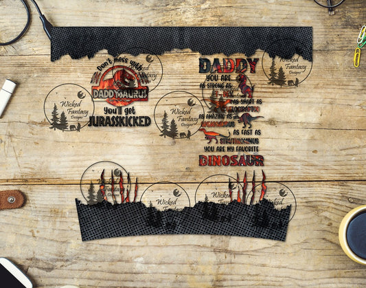 UVDTF Don't Mess with Daddy-Saurus 16oz 40oz Tumbler Wrap