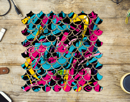 UVDTF Graffiti Mermaid Scales 10"x10" Element