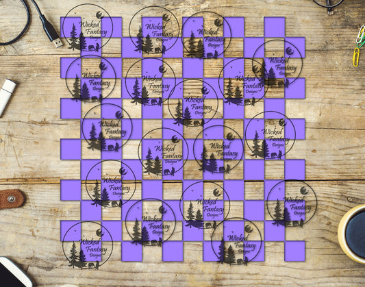 UVDTF Lavender Checkered 20oz 30oz 10"x10"