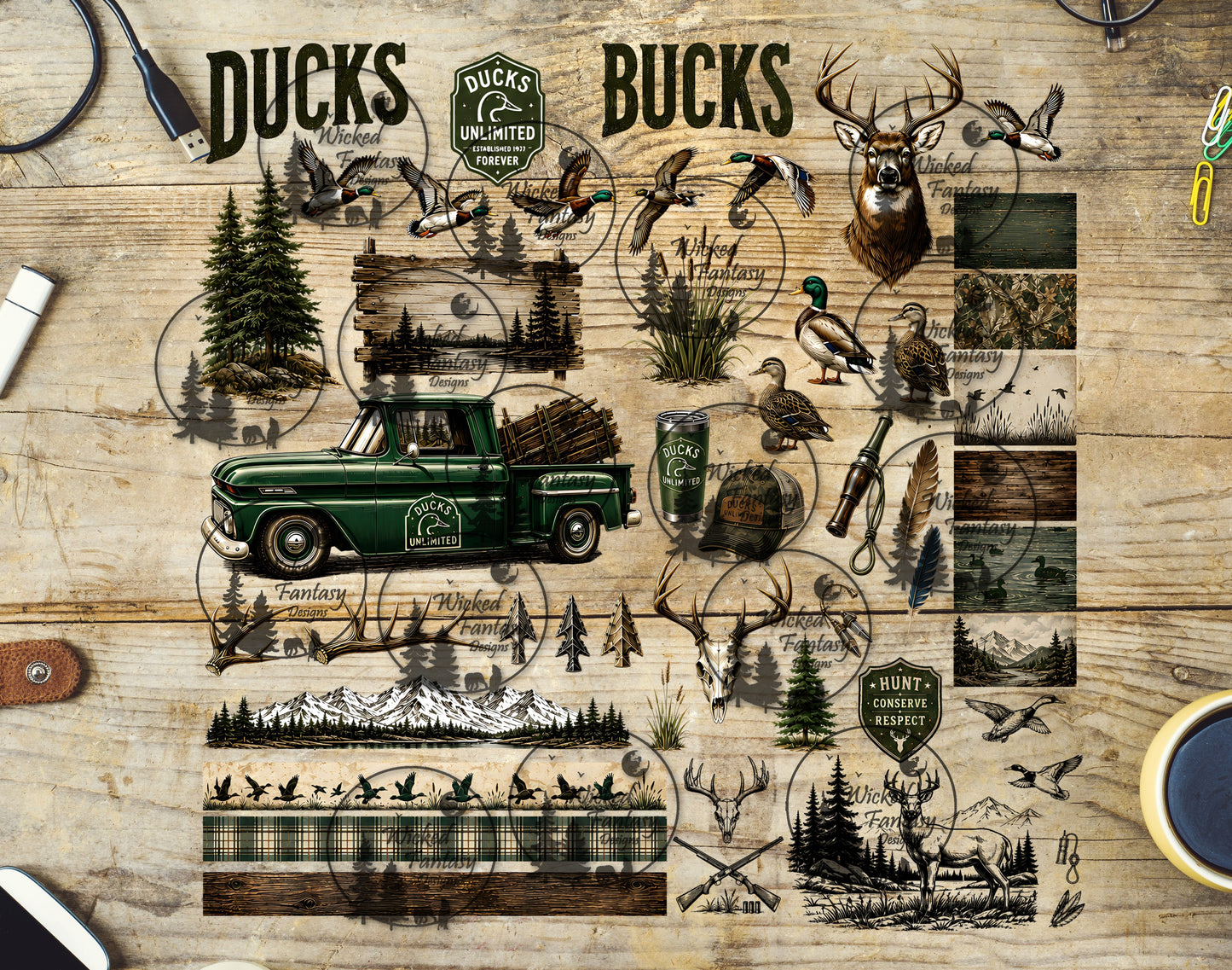UVDTF Ducks and Bucks Element Sheet