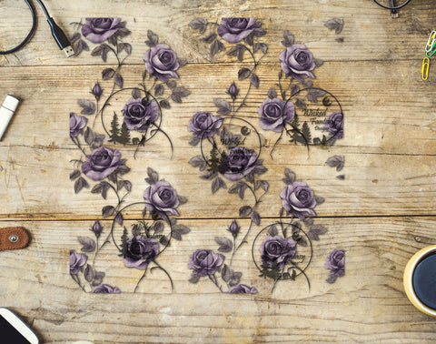 UVDTF Lavender Climbing Rose 20oz 30oz 10"x10" Element