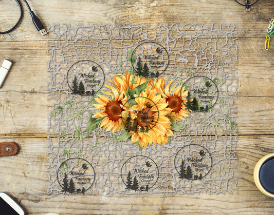 UVDTF Crackle Sunflower 20oz 30oz 10x10"