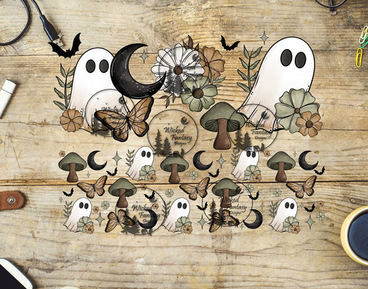 UVDTF Ghosts and Green Mushrooms 20oz 30oz 10"x10" Element
