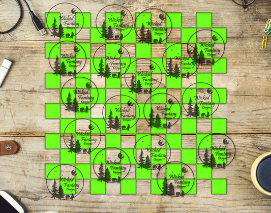 UVDTF Lime Checkered 20oz 30oz 10"x10"