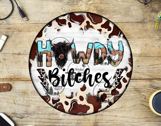 UVDTF Howdy B*tches Highland Cow and Cow Print