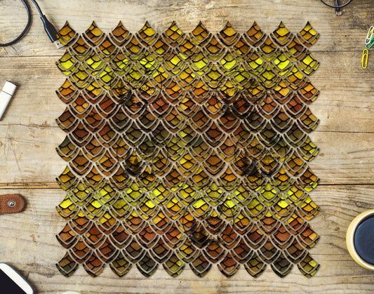 UVDTF Brown Yellow Dragon Scales 10"x10" Element