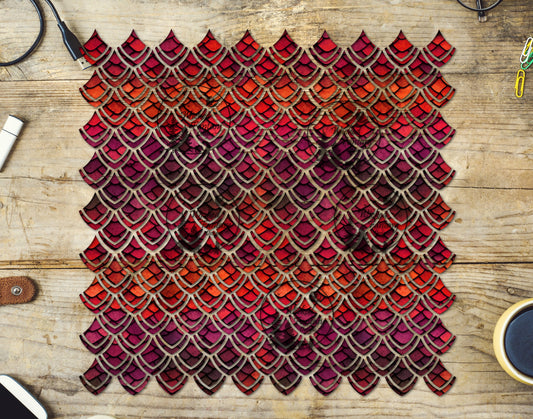 UVDTF Coral Pink Dragon Scales 10"x10" Element