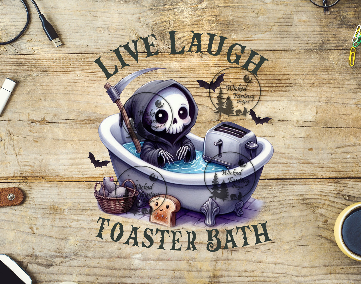 UVDTF Live Laugh Toaster Bath Sarcastic