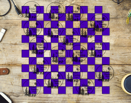 UVDTF Purple Checkered 20oz 30oz 10"x10"
