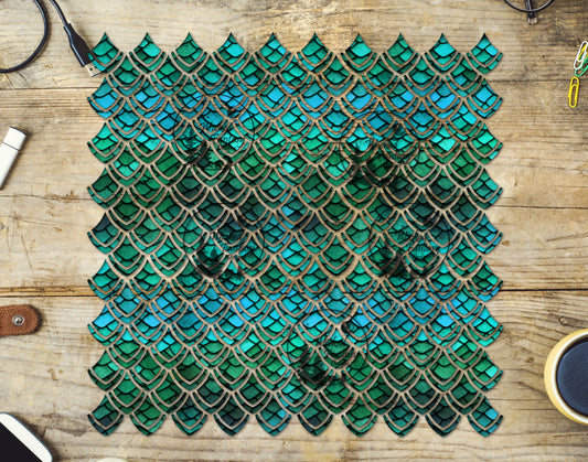 UVDTF Mint Teal Dragon Scales 10"x10" Element