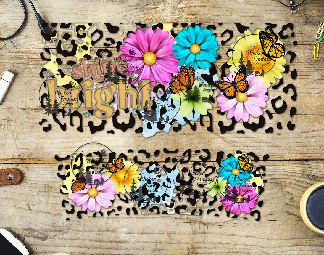 UVDTF Shine Bright Leopard Print 16oz 40oz Tumbler Wrap