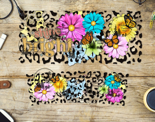 UVDTF Shine Bright Leopard Print 16oz 40oz Tumbler Wrap