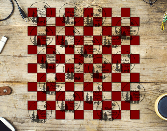 UVDTF Red Checkered 20oz 30oz 10"x10"