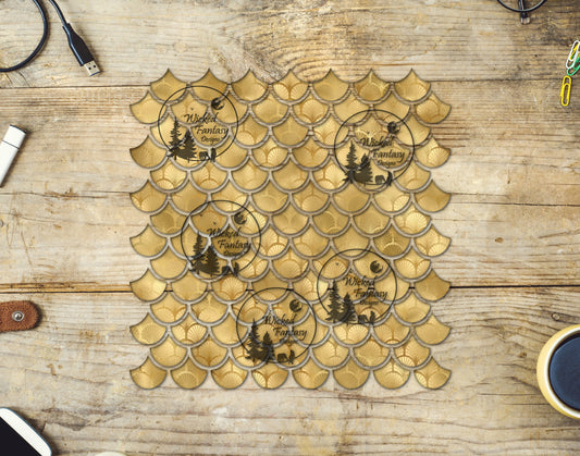 UVDTF Golden Shell Mermaid Scales 10"x10" Element