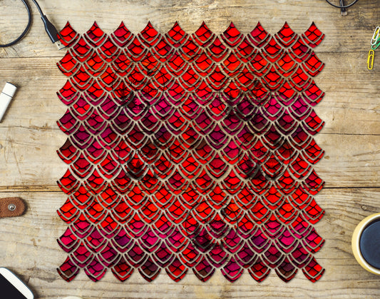 UVDTF Red Pink Dragon Scales 10"x10" Element