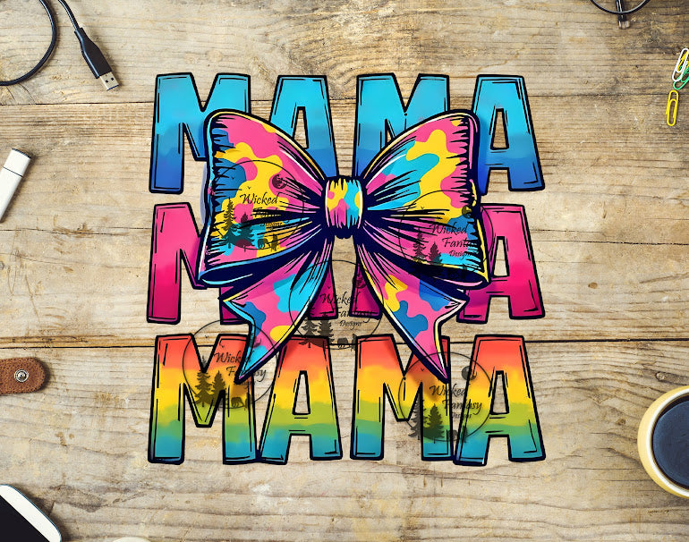 UVDTF Mama with Colorful Bow