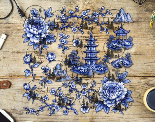 UVDTF Classic Chinoiserie 11x11" Element Sheet