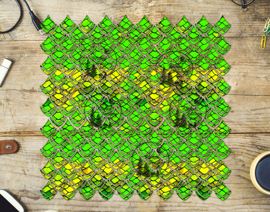 UVDTF Lime Yellow Dragon Scales 10"x10" Element