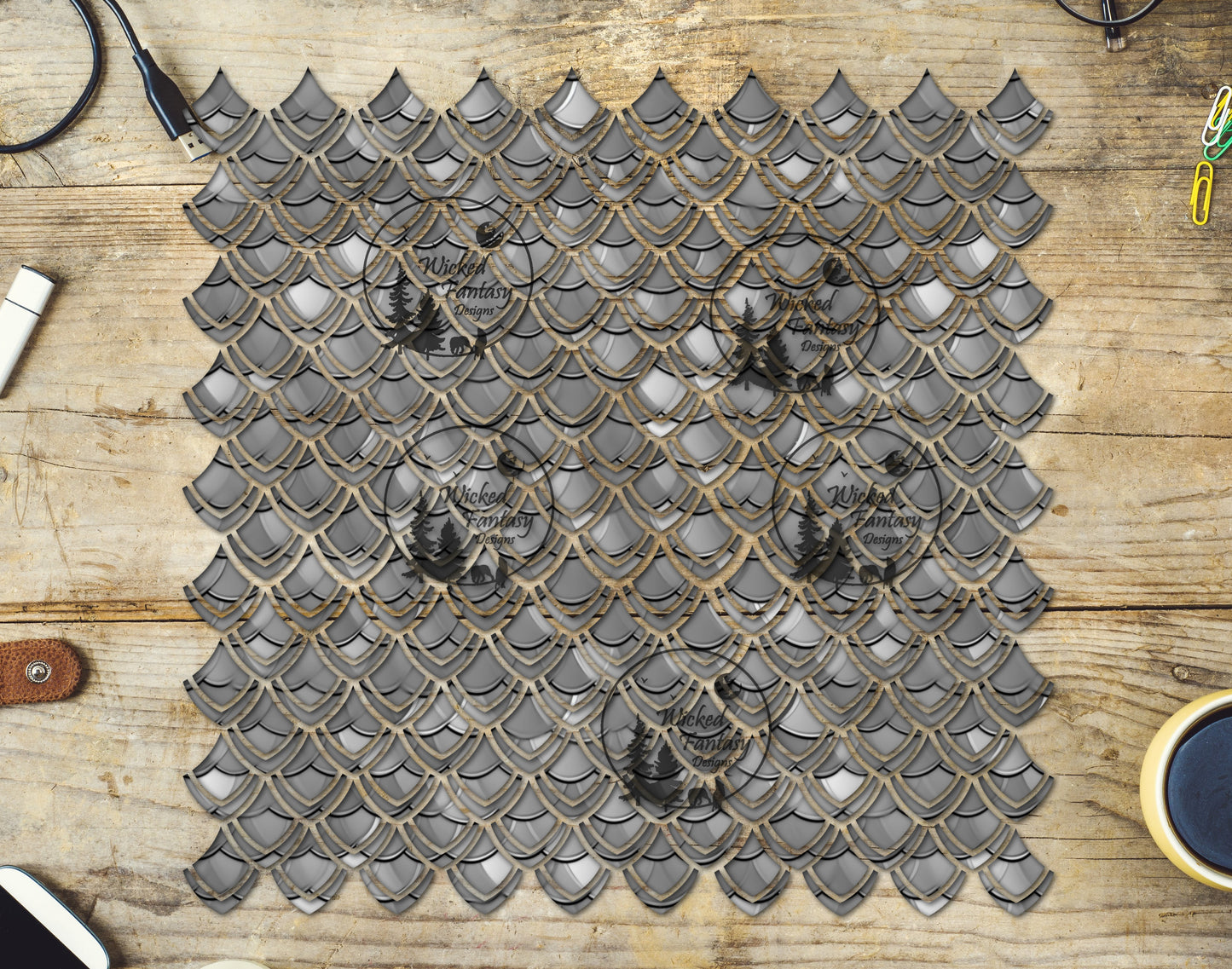 UVDTF Silver Scales Dragon Scales 10"x10" Element