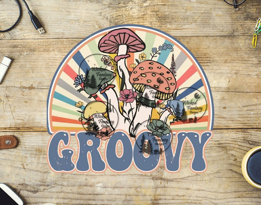 UVDTF Groovy Retro Mushrooms