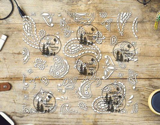 UVDTF Paisley 20oz 30oz 10"x10" Custom Colors