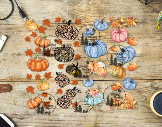 UVDTF Fall Pumpkins Pen Wrap Bookmark Bundle