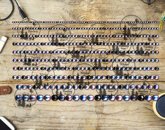 UVDTF Rainbow Hematite Beads 6x12" Striping