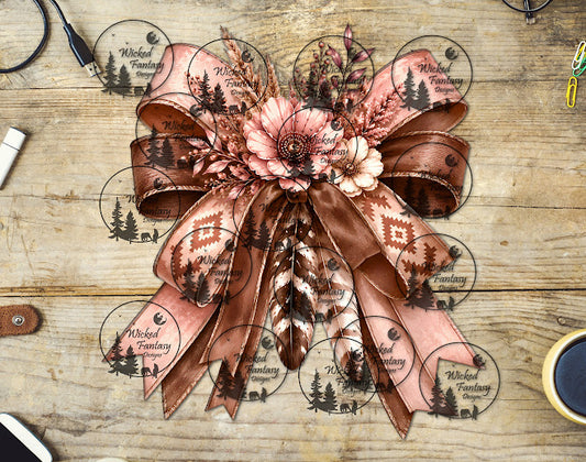 UVDTF Dusty Rose and Chocolate Bow