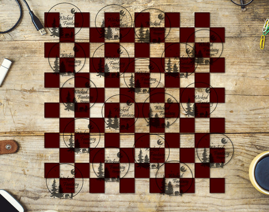 UVDTF Dark Red Checkered 20oz 30oz 10"x10"