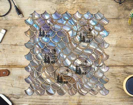 UVDTF Faux Opal Mermaid Scales 10"x10" Element