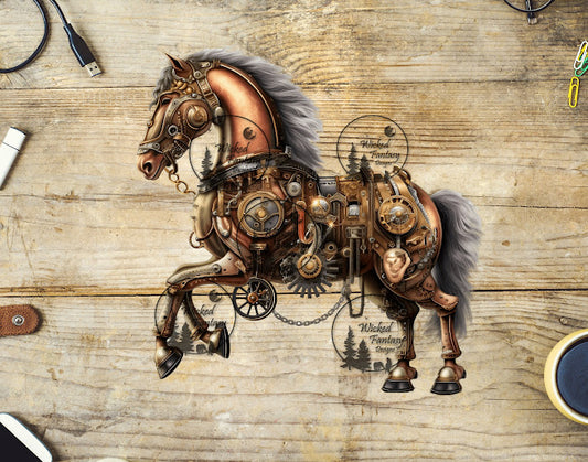 UVDTF Light Brown Steampunk Horse