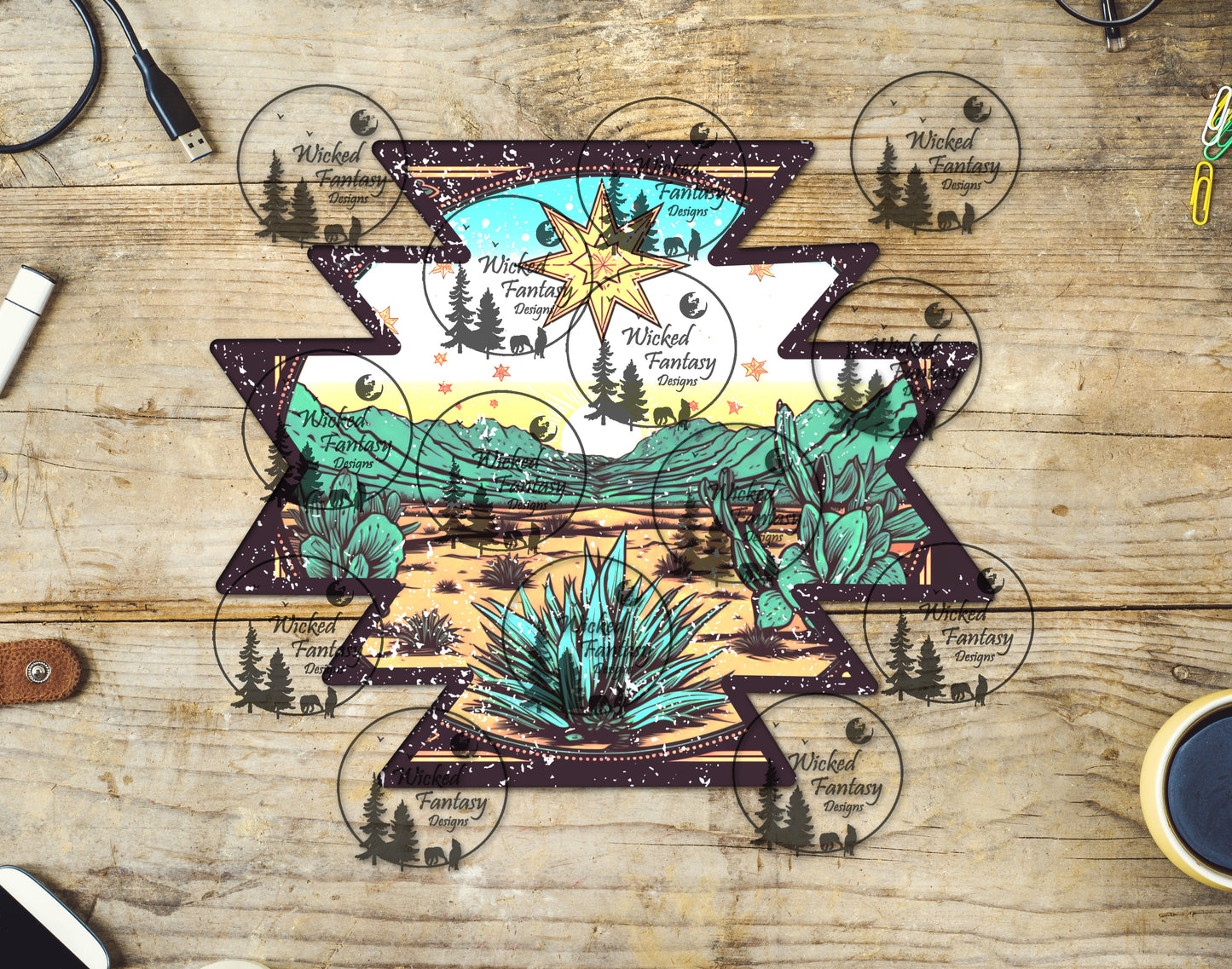 UVDTF Southwest desert scene Aztec