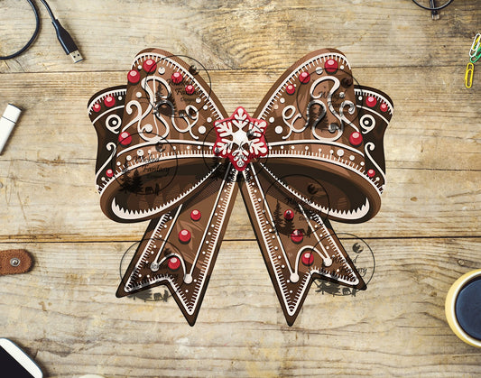 UVDTF Gingerbread Bow