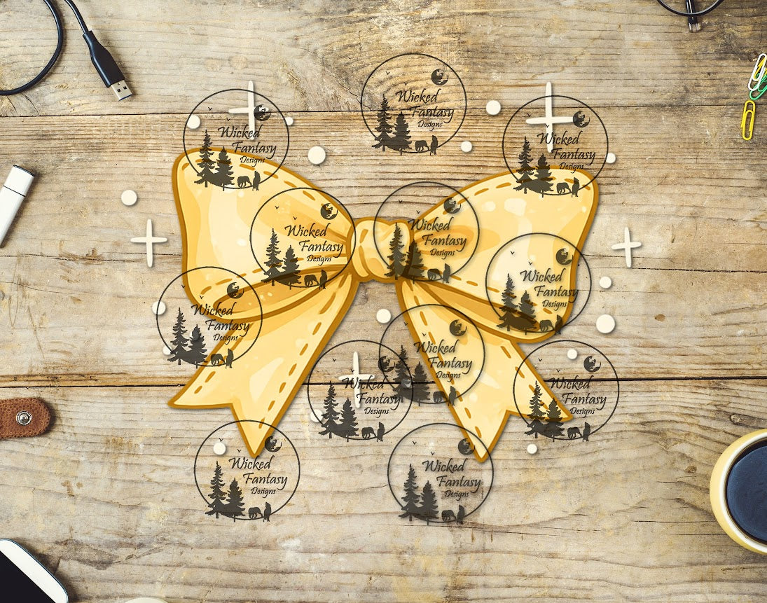 UVDTF Pastel Yellow Bow