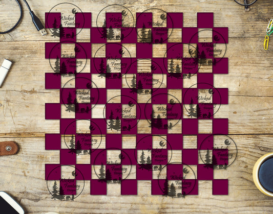 UVDTF Magenta Checkered 20oz 30oz 10"x10"