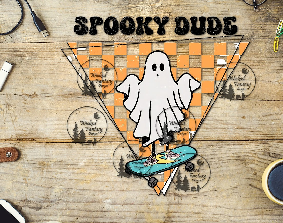 UVDTF Spooky Dude Ghost and Skateboard