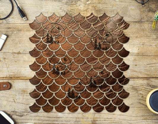 UVDTF Faux Leather Mermaid Scales 10"x10" Element