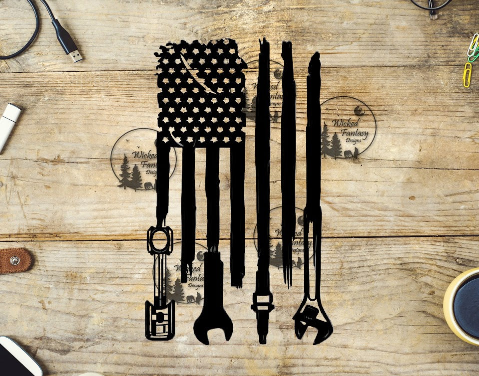 UVDTF Mechanic American Flag