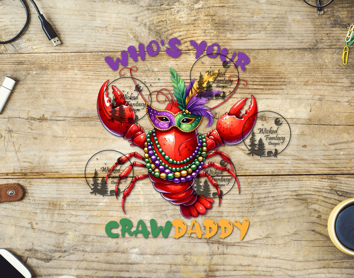 UVDTF Who's Your Crawdaddy Mardi Gras