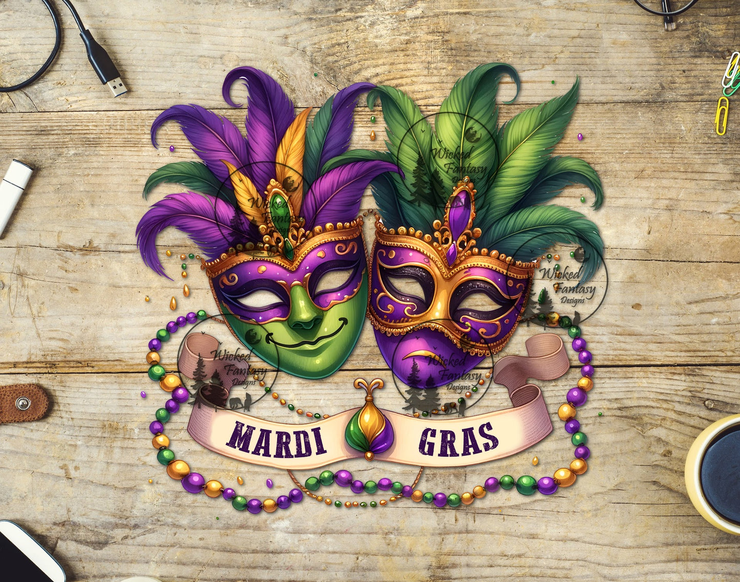 UVDTF Mardi Gras Masks