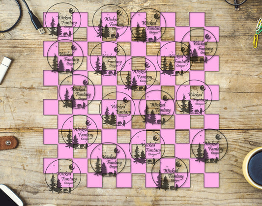UVDTF Light Pink Checkered 20oz 30oz 10"x10"
