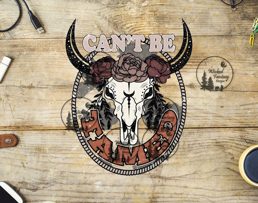 UVDTF Can't Be Tamed Cow Skull with Rope Circle