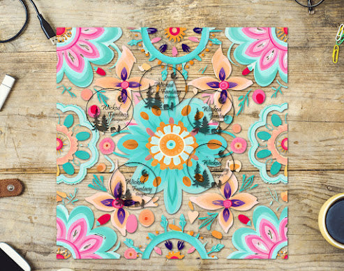 UVDTF Pastel Boho Mandala 20oz 30oz 10"x10" Element