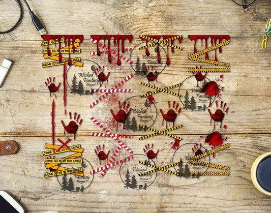 UVDTF True Crime Blood Spatter Pen Wrap Bookmark Bundle