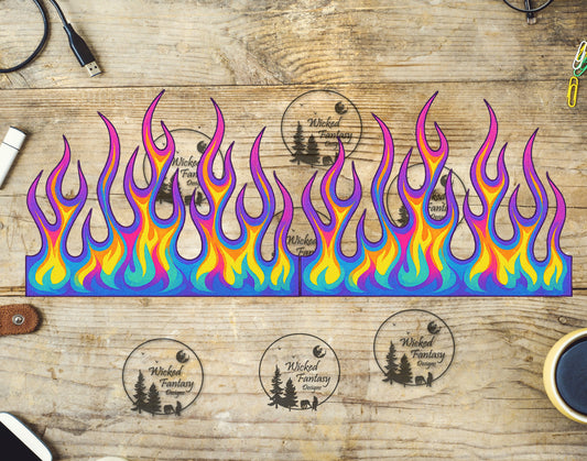 UVDTF Neon Flames Border Element 11"