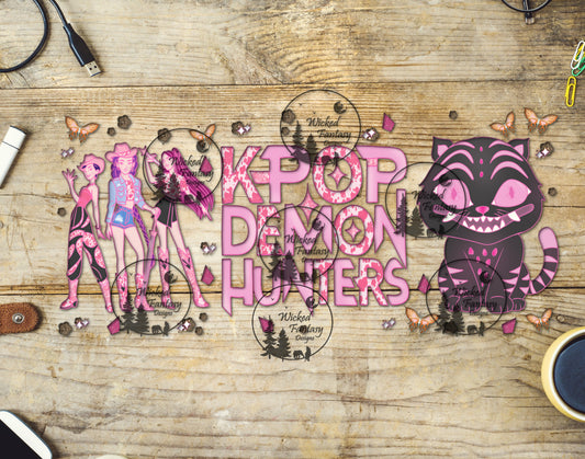 UVDTF Pink Cowhide Demon Hunters 16oz 40oz