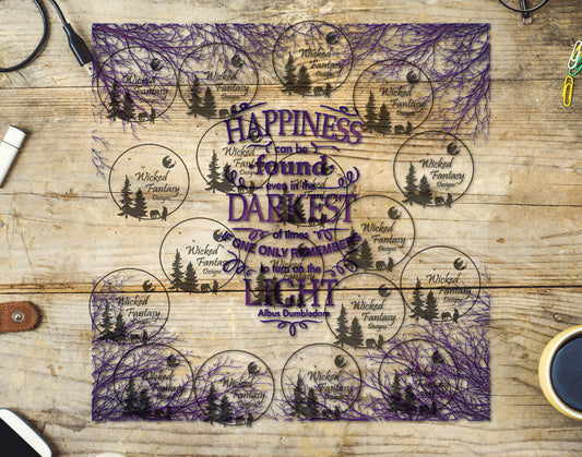 UVDTF Happiness can be found Forest Silhouette Tumbler Wrap 20oz 30oz